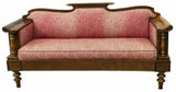 Antique Sofa, Continental Upholstered Mahogany, Pink Floral, 19th C. ( 1800s )!! - Old Europe Antique Home Furnishings