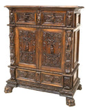 Antique Secretary, Cabinet, Renaissance Revival Relief Carved, Pre 1800s!! - Old Europe Antique Home Furnishings