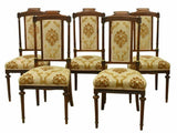 Antique Chairs, Dining Side, Four of Five (4) or (5) Louis XVI Style Upholstered, Handsome! - Old Europe Antique Home Furnishings