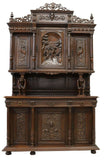 Sideboard, French Renaissance Revival Carved Walnut, 1800's, - Old Europe Antique Home Furnishings