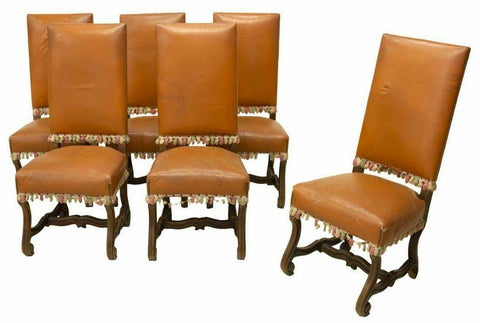 Antique Chairs, Dining, Set of Six, Louis XIV Style Tall Back Chairs, 1900's! - Old Europe Antique Home Furnishings