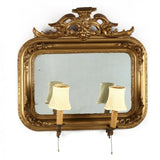 Antique Mirrored Sconces, Pair, Carved Wood and Gesso, Circa 1900s, Handsome Set!! - Old Europe Antique Home Furnishings
