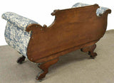 Antique Settee / Sofa American Classical, Mahogany, 1800s, Blue/White, Charming! - Old Europe Antique Home Furnishings