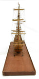 Ship Model, British, Three Mast, Handsome Man Cave Piece!! - Old Europe Antique Home Furnishings