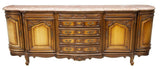 Sideboard, Louis XV Style, Marble Top, Fruitwood, Early 1900s, Gorgeous Piece! - Old Europe Antique Home Furnishings