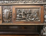 Sideboard, Italian Renaissance Revival, Figural Early 1900s, Handsome Vintage! - Old Europe Antique Home Furnishings