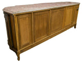 Sideboard, Louis XV Style, Marble Top, Fruitwood, Early 1900s, Gorgeous Piece! - Old Europe Antique Home Furnishings