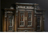 Antique Sideboard / Server, Buffet Deux Corps, Italian Renaissance Style, Walnut, Gorgeous! - Old Europe Antique Home Furnishings