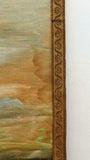 Romantic Antique Wall Tapestry, 18th C., ( 1700s ) American Hand Painted Wall Tapestry - Old Europe Antique Home Furnishings