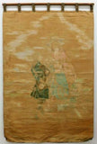Romantic Antique Wall Tapestry, 18th C., ( 1700s ) American Hand Painted Wall Tapestry - Old Europe Antique Home Furnishings