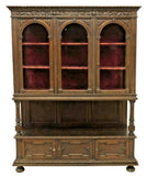 Vitrine Cabinet, Display, Oak, Spanish Renaissance Revival Glaze, Handsome !! - Old Europe Antique Home Furnishings
