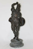 Antique Sculpture Figures, Spelter Warrior, Late 1800s, Handsome Pair! - Old Europe Antique Home Furnishings
