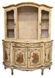 Cabinet, Display, Venetian Painted Gilt Accented, Vintage, Gorgeous - Old Europe Antique Home Furnishings