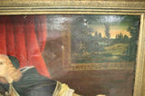 Antique Painting, Oil on Canvas, Couple At Window, Colorful and Handsome! - Old Europe Antique Home Furnishings
